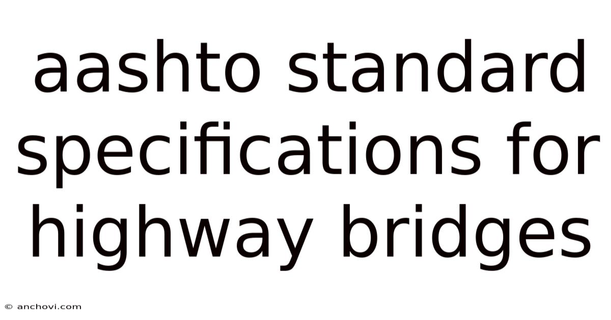Aashto Standard Specifications For Highway Bridges
