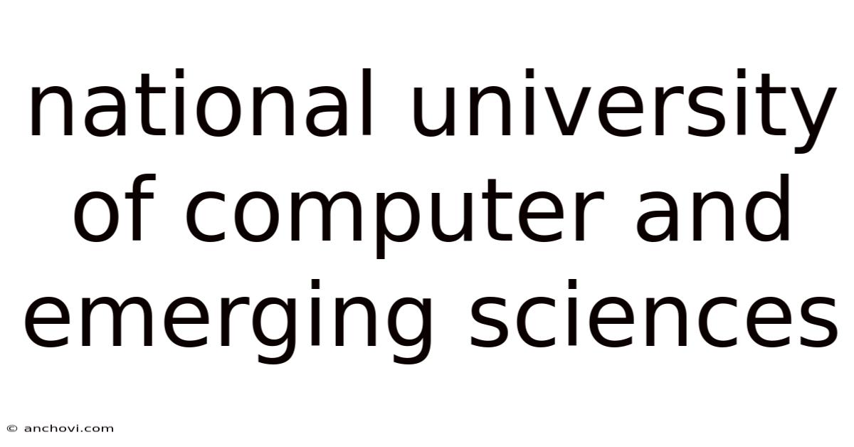 National University Of Computer And Emerging Sciences
