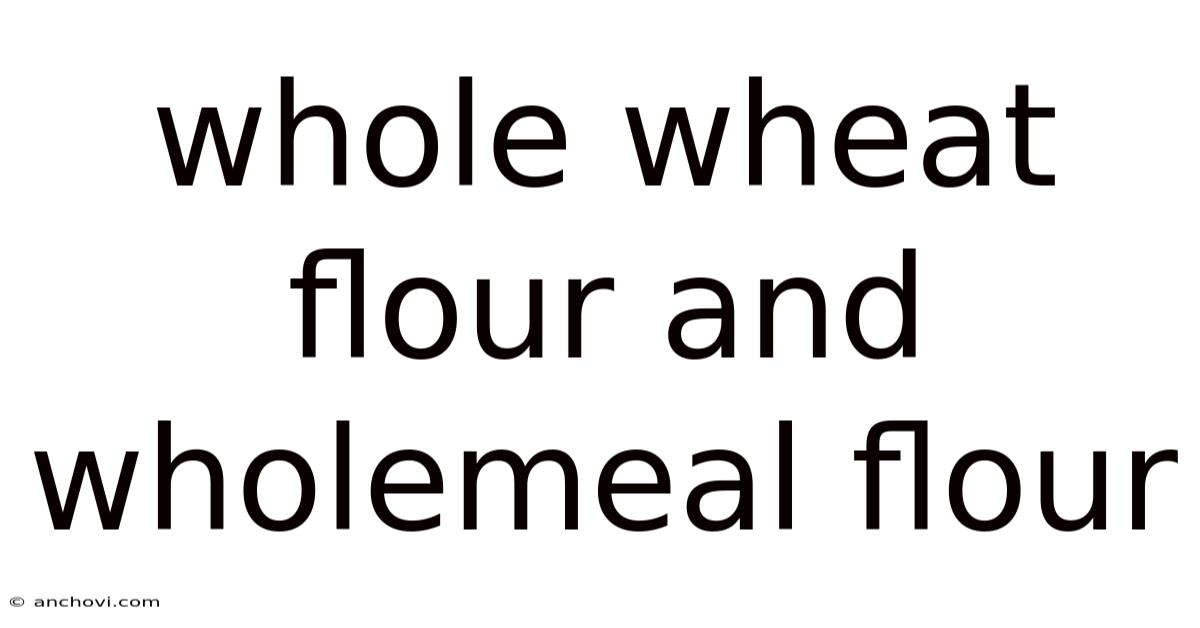Whole Wheat Flour And Wholemeal Flour